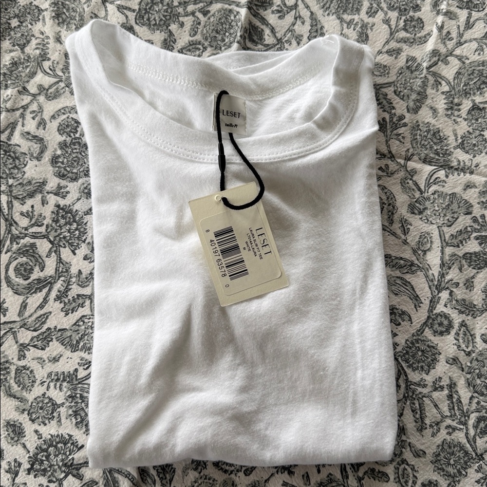 LESET White Short Sleeve Tee Laura slim M